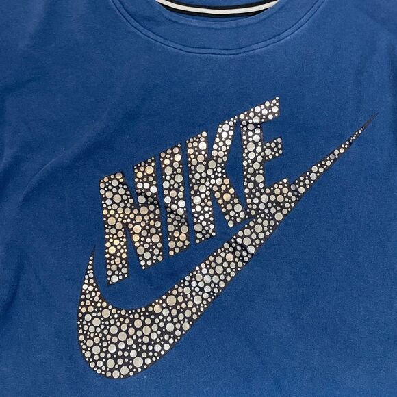 Nike Rally Fleece Swoosh Logo Sweatshirt Women Small Blue 805247 423 - Picture 2 of 7